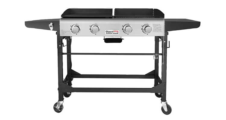 Royal Gourmet GD401C 4-Burner Portable Propane Flat Top Gas Grill and Griddle Combo