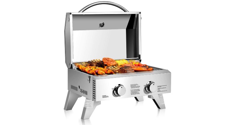 Giantex Propane Tabletop Gas Grill Stainless Steel Two-Burner