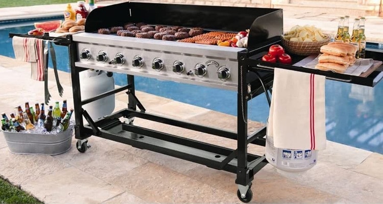 Commercial Grade 8 Burner Large Flat Top BBQ Grill