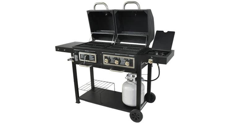 BLOSSOMZ Dual Fuel Combination Charcoal Gas Grill