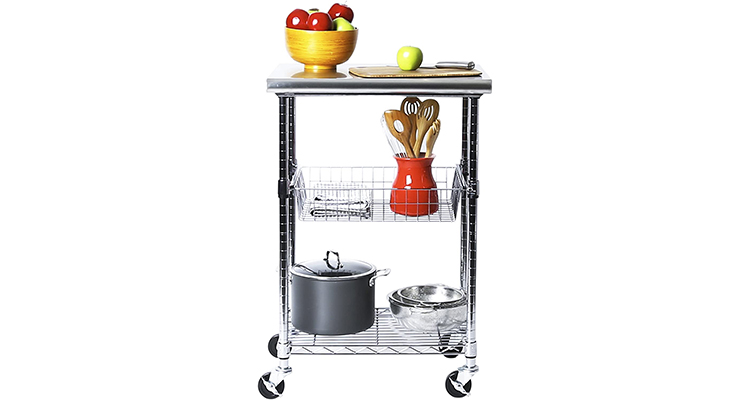 Seville Classics Stainless Steel Kitchen Cart