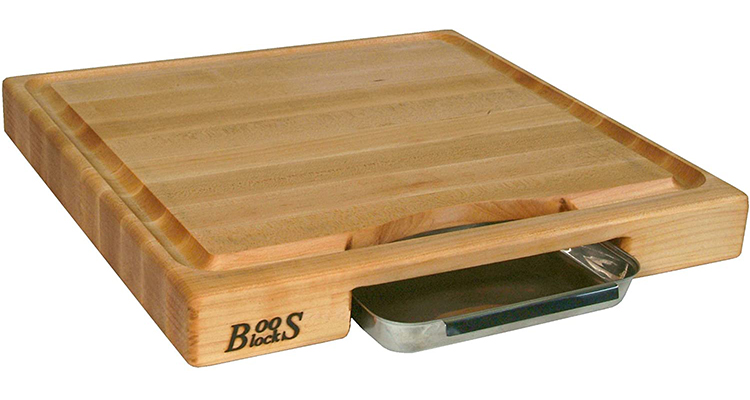 John Boos Maple Wood Reversible Cutting Board with Drip Catcher