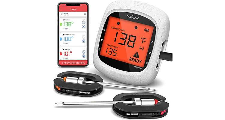 NutriChef Smart Bluetooth Smoker Thermometer