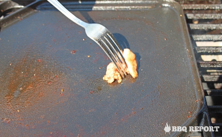 Greasing the pan with Wagyu fat