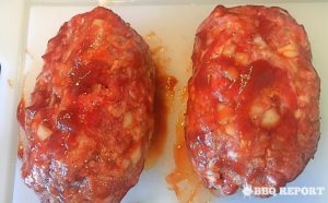 Sauce coated BBQ meatloaves